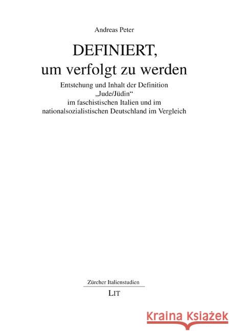 Definiert, um verfolgt zu werden Peter, Andreas 9783643803368 LIT Verlag - książka