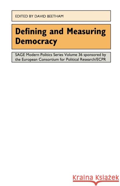 Defining and Measuring Democracy  9780803977891 SAGE PUBLICATIONS LTD - książka