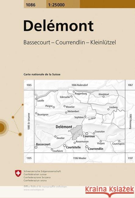 Delemont: 2019  9783302010861 Swisstopo, Switzerland - książka