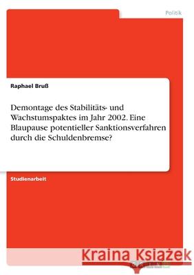 Demontage des Stabilitäts- und Wachstumspaktes im Jahr 2002. Eine Blaupause potentieller Sanktionsverfahren durch die Schuldenbremse? Bruß, Raphael 9783346279217 Grin Verlag - książka