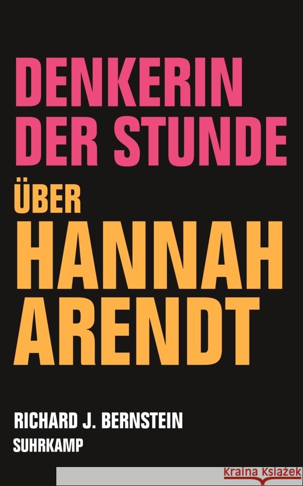 Denkerin der Stunde Bernstein, Richard J. 9783518429440 Suhrkamp - książka