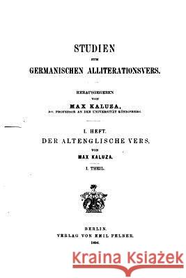 Der altenglische vers Kaluza, Max 9781534812857 Createspace Independent Publishing Platform - książka