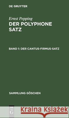 Der cantus-firmus-Satz  9783110062588 Walter de Gruyter - książka