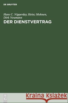 Der Dienstvertrag No Contributor 9783112300206 de Gruyter - książka