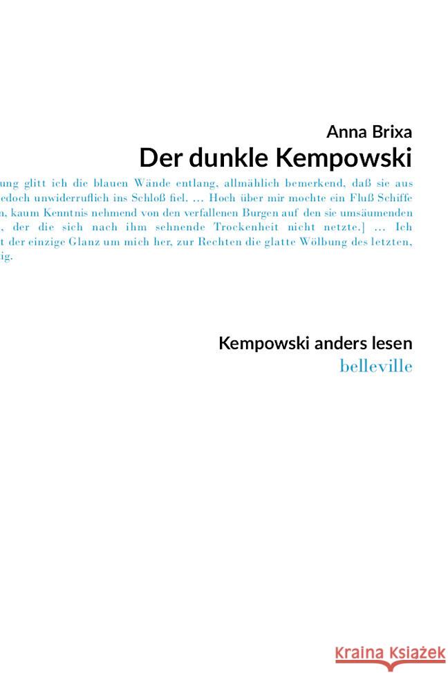 Der dunkle Kempowski Brixa, Anna 9783946875918 belleville - książka