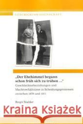 'Der Ehehimmel begann schon früh sich zu trüben ...' Stalder, Birgit 9783865961631 Frank & Timme - książka