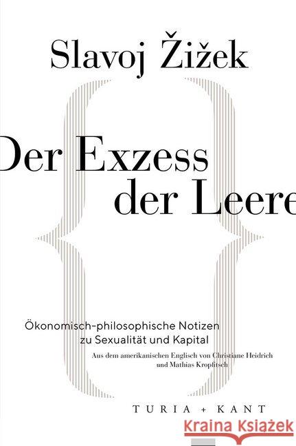 Der Exzess der Leere : Ökonomisch-philosophische Notizen zu Sexualität und Kapital Zizek, Slavoj 9783851329636 Turia & Kant - książka