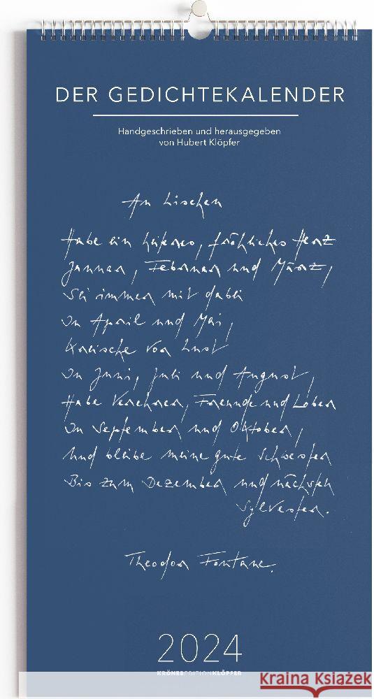 Der Gedichtekalender 2024  9783520799241 Kröner - książka