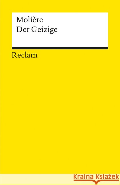 Der Geizige : Komödie in 5 Aufzügen Molière   9783150003381 Reclam, Ditzingen - książka