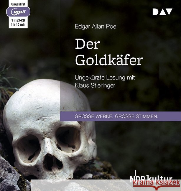 Der Goldkäfer, 1 MP3-CD : Ungekürzte Lesung mit Klaus Stieringer (1 mp3-CD), Lesung. MP3 Format Poe, Edgar Allan 9783742406965 Der Audio Verlag, DAV - książka