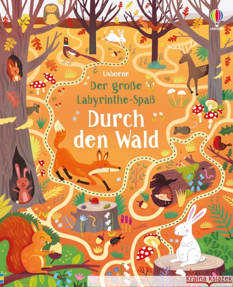 Der große Labyrinthe-Spaß: Durch den Wald Smith, Sam 9781035704422 Usborne Verlag - książka