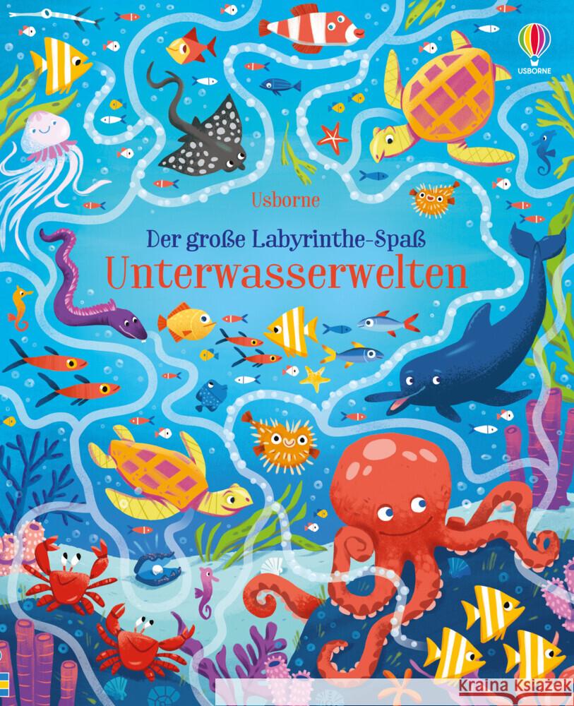 Der große Labyrinthe-Spaß: Unterwasserwelten Smith, Sam 9781789417470 Usborne Verlag - książka