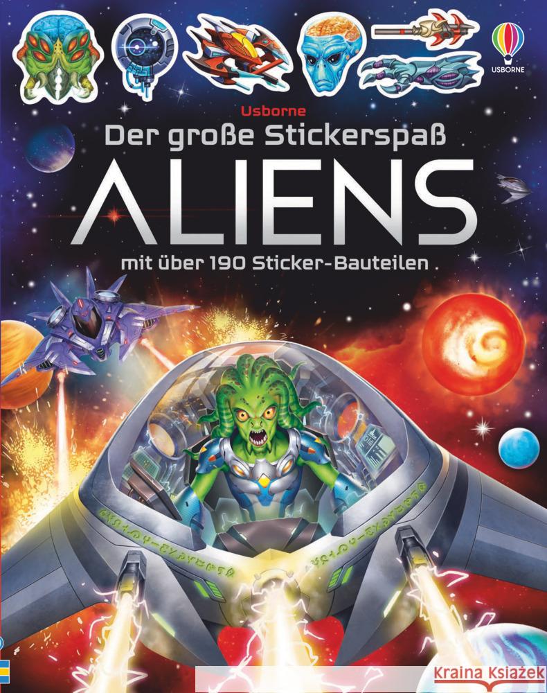 Der große Stickerspaß: Aliens Tudhope, Simon 9781789414271 Usborne Verlag - książka