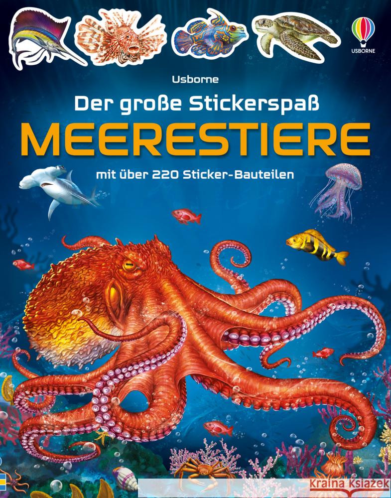 Der große Stickerspaß: Meerestiere Tudhope, Simon 9781789418408 Usborne Verlag - książka