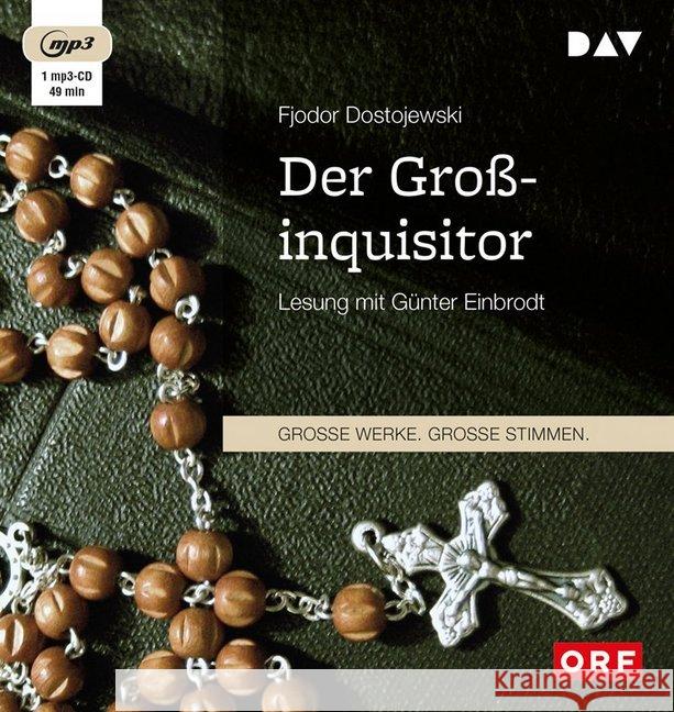 Der Großinquisitor, 1 MP3-CD : MP3 Format, Lesung Dostojewskij, Fjodor M. 9783742402097 Der Audio Verlag, DAV - książka