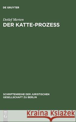 Der Katte-Prozeß Detlef Merten 9783110082906 De Gruyter - książka