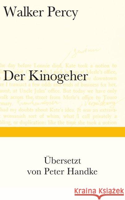 Der Kinogeher Percy, Walker 9783518224946 Suhrkamp - książka