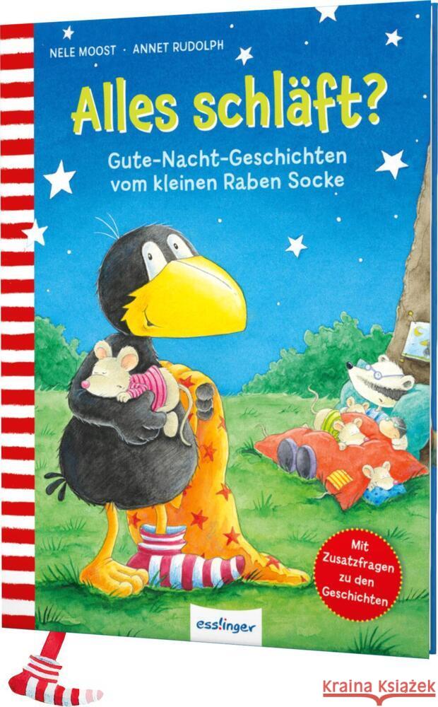 Der kleine Rabe Socke: Alles schläft? : Gute-Nacht-Geschichten vom kleinen Raben Socke. Mit Zusatzfragen zu den Geschichten Moost, Nele 9783480235797 Esslinger in der Thienemann-Esslinger Verlag  - książka