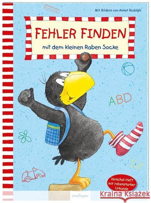 Der kleine Rabe Socke: Fehler finden mit dem kleinen Raben Socke : Vorschul-Heft mit rabenstarker Urkunde  9783480236022 Esslinger in der Thienemann-Esslinger Verlag  - książka