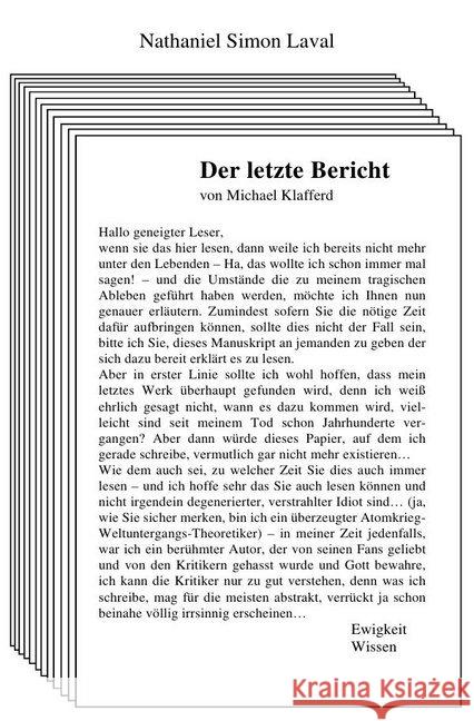 Der letzte Bericht Laval, Nathaniel Simon 9783746793979 epubli - książka