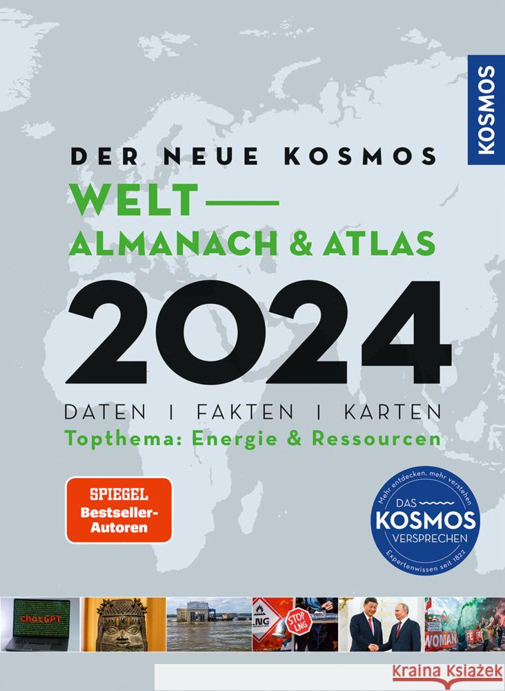 Der neue Kosmos Welt-Almanach & Atlas 2024 Aubel, Henning, Ell, Renate, Philip, Engler, 9783989040120 Kosmos Kartografie - książka