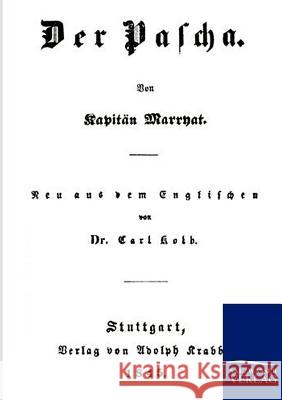 Der Pascha Marryat, Frederick 9783861958284 Salzwasser-Verlag - książka