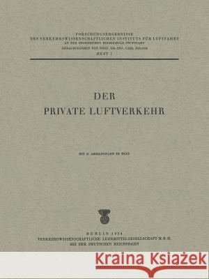 Der Private Luftverkehr  9783540011927 Not Avail - książka