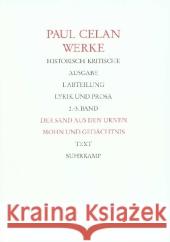 Der Sand aus den Urnen; Mohn und Gedächtnis, 2 Tle. : Text; Apparat. Bonner Ausgabe Celan, Paul Allemann, Beda Bücher, Rolf 9783518414415 Suhrkamp - książka