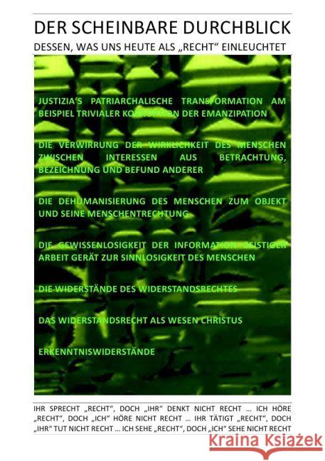 DER SCHEINBARE DURCHBLICK DESSEN, WAS UNS HEUTE ALS 