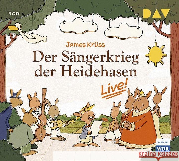 Der Sängerkrieg der Heidehasen - Live!, 1 Audio-CD : Livekonzert mit dem WDR Rundfunkchor Köln u.v.a. (1 CD), Hörspiel Krüss, James 9783742400130 Der Audio Verlag, DAV - książka