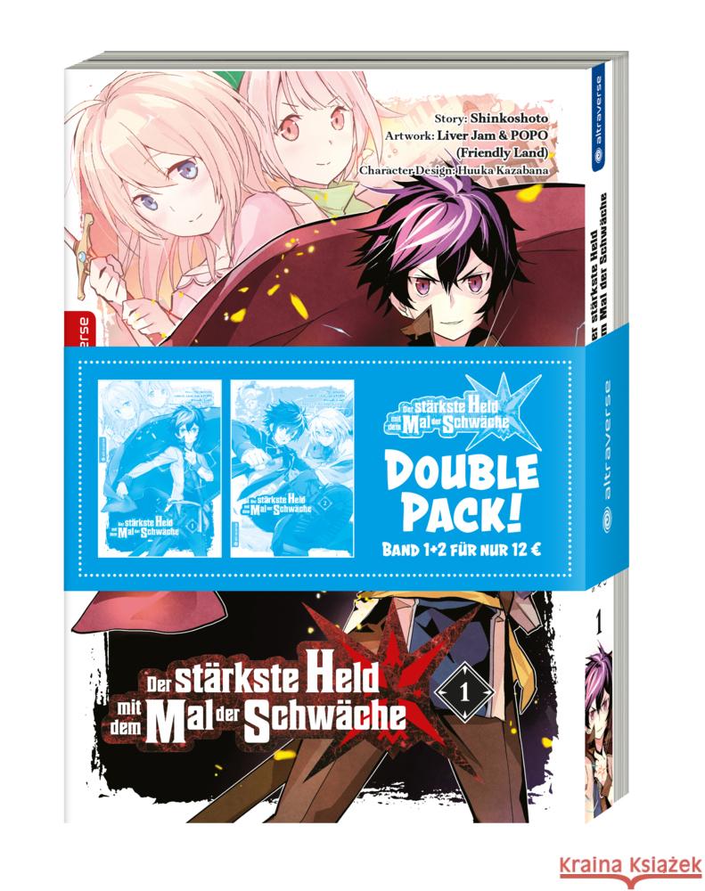 Der stärkste Held mit dem Mal der Schwäche Double Pack 01 & 02, 2 Teile Shinkoshoto, Kazabana, Huuka, Friendly Land 9783753919898 Altraverse - książka