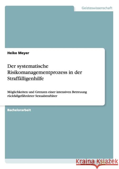 Der systematische Risikomanagementprozess in der Straffälligenhilfe: Möglichkeiten und Grenzen einer intensiven Betreuung rückfallgefährdeter Sexualst Meyer, Heike 9783640530236 Grin Verlag - książka