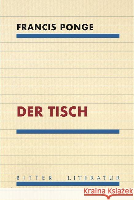 Der Tisch Francis, Ponge 9783854155997 Ritter - książka