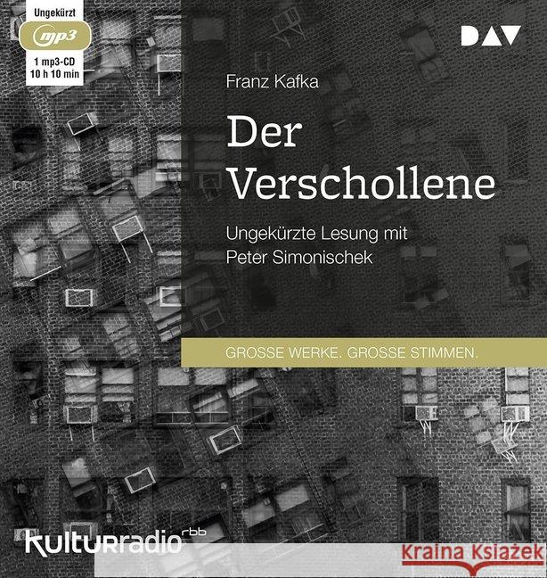 Der Verschollene, 1 MP3-CD : Ungekürzte Lesung mit Peter Simonischek (1 mp3-CD), Lesung Kafka, Franz 9783742402134 Der Audio Verlag, DAV - książka