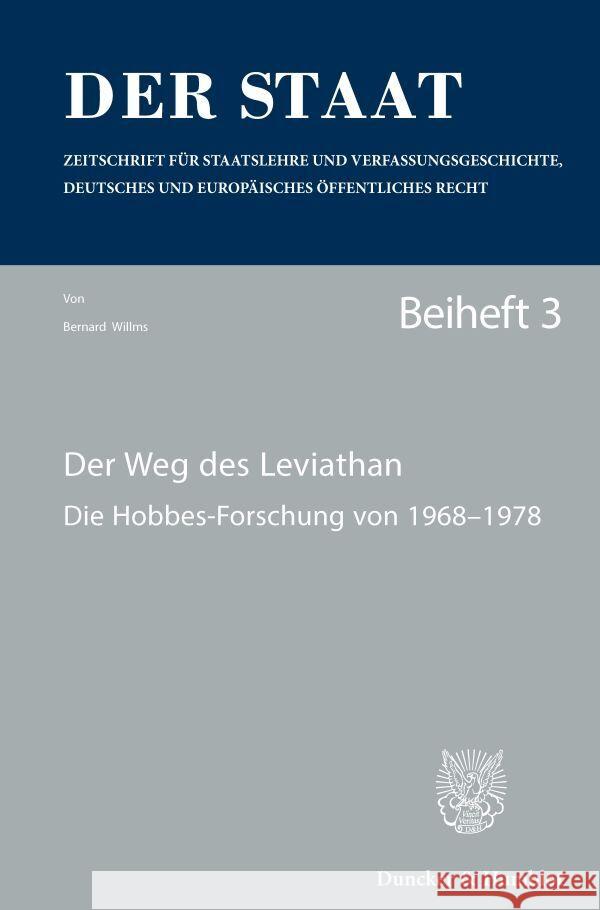 Der Weg Des Leviathan: Die Hobbes-Forschung Von 1968-1978. Red.: Ernst-Wolfgang Bockenforde Bernard Willms Ernst-Wolfgang Bockenforde 9783428045310 Duncker & Humblot - książka