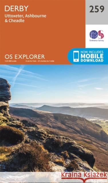 Derby, Uttoxeter, Ashbourne and Cheadle Ordnance Survey 9780319244562 Ordnance Survey - książka