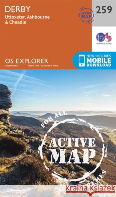 Derby, Uttoxeter, Ashbourne and Cheadle Ordnance Survey 9780319471319 Ordnance Survey - książka