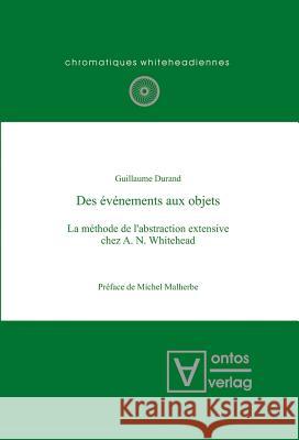 Des événements aux objets Guillaume Durand, ca. 9783110322125 De Gruyter - książka