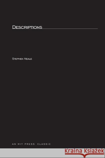 Descriptions Stephen Neale (CUNY Graduate Center) 9780262640312 MIT Press Ltd - książka