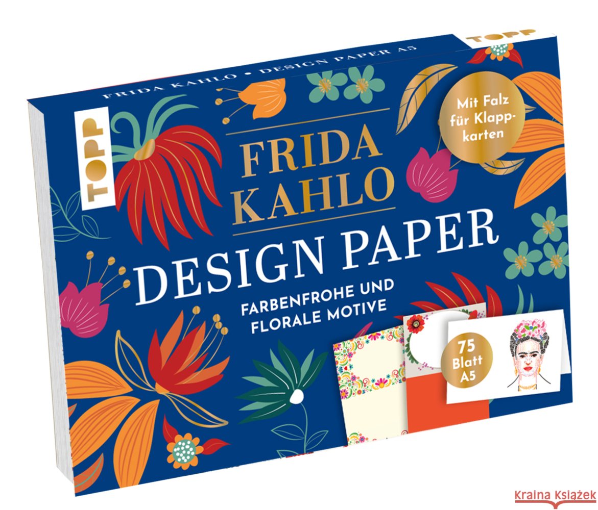 Design Paper Frida Kahlo A5. Mit Falz für Klappkarten Blum, Ludmila 4007742185510 Frech - książka