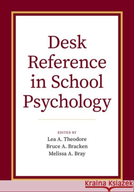 Desk Reference in School Psychology  9780190092344 Oxford University Press Inc - książka