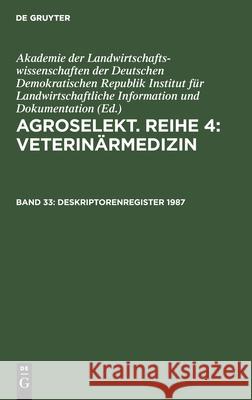 Deskriptorenregister 1987 No Contributor 9783112594971 de Gruyter - książka