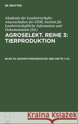 Deskriptorenregister 1989 (Hefte 1-12) No Contributor 9783112647431 De Gruyter - książka