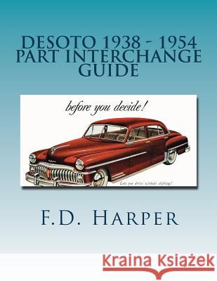 Desoto 1938 - 1954 Part Interchange Guide F. D. Harper 9781533307293 Createspace Independent Publishing Platform - książka