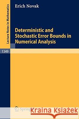 Deterministic and Stochastic Error Bounds in Numerical Analysis Erich Novak 9783540503682 Springer - książka