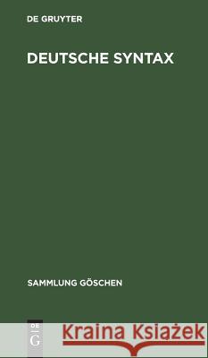 Deutsche Syntax Heringer, Hans J. 9783110040159 De Gruyter - książka
