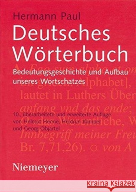 Deutsches Wörterbuch Paul, Hermann Henne, Helmut Kämper, Heidrun 9783484730571 Niemeyer, Tübingen - książka