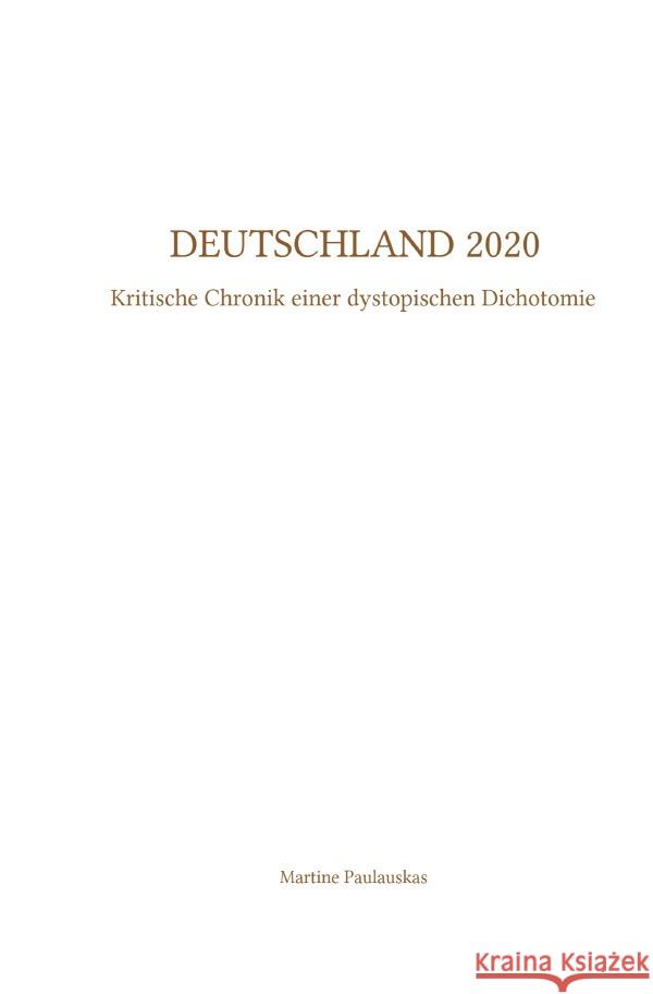 Deutschland 2020 Paulauskas, Martine 9783819066160 epubli - książka