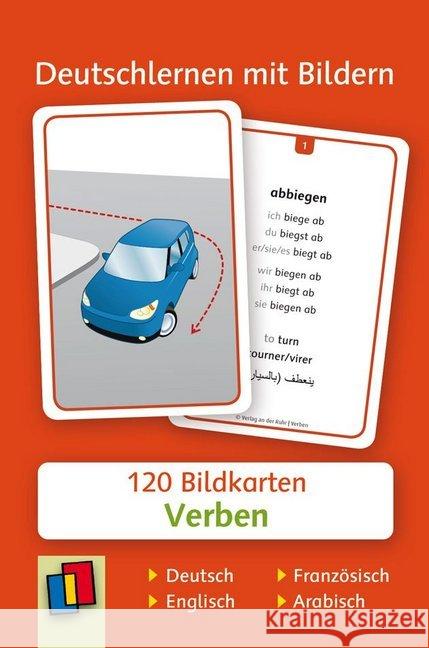 Deutschlernen mit Bildern: Verben, Bildkarten : 120 Bildkarten auf Deutsch, Englisch, Französisch und Arabisch Redaktionsteam Verlag an der Ruhr 9783834632357 Verlag an der Ruhr - książka