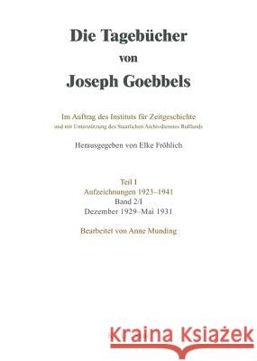 Dezember 1929 - Mai 1931 Munding, Anne 9783598237423 X_K. G. Saur - książka